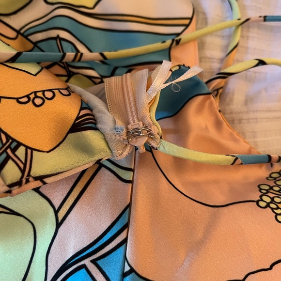 ZARA Satin Effect Print Dress - Size Large - Picture 6 of 10